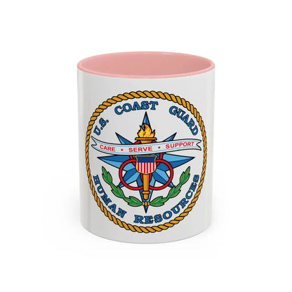USCG Human Resources (U.S. Coast Guard) Accent Coffee Mug 11oz Pink - Go Mug Yourself
