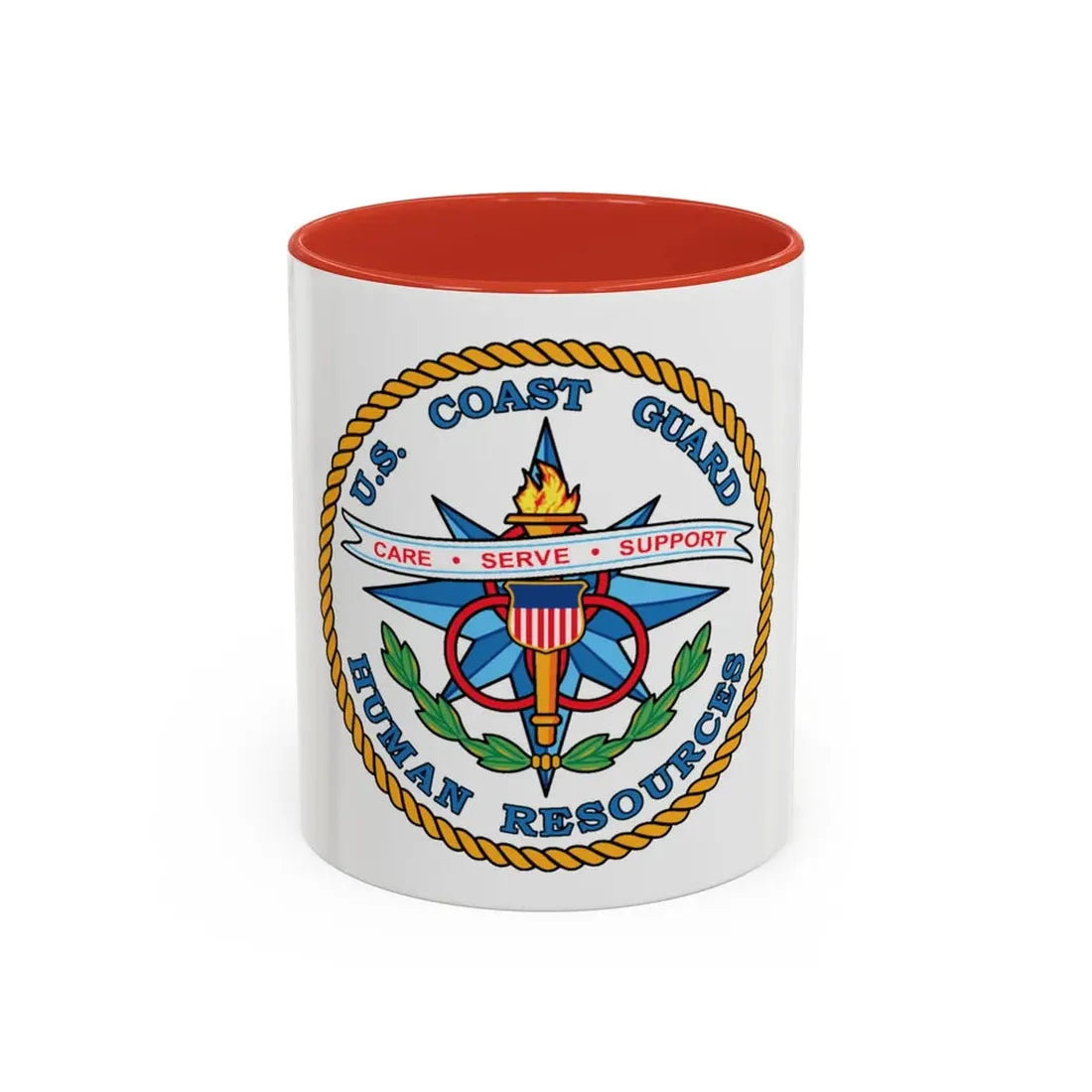 USCG Human Resources (U.S. Coast Guard) Accent Coffee Mug 11oz Red - Go Mug Yourself