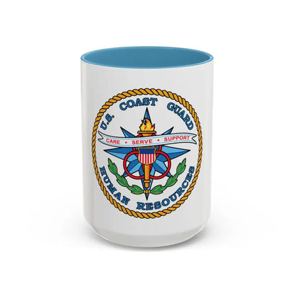 USCG Human Resources (U.S. Coast Guard) Accent Coffee Mug 15oz Light Blue - Go Mug Yourself