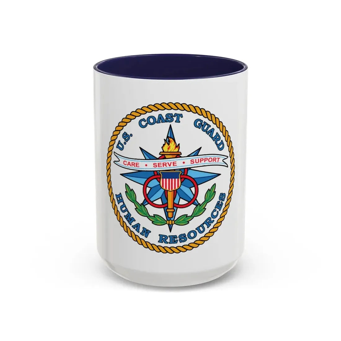 USCG Human Resources (U.S. Coast Guard) Accent Coffee Mug 15oz Navy - Go Mug Yourself