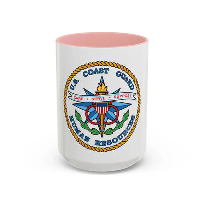 USCG Human Resources (U.S. Coast Guard) Accent Coffee Mug 15oz Pink - Go Mug Yourself