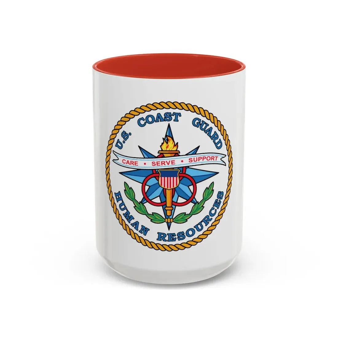 USCG Human Resources (U.S. Coast Guard) Accent Coffee Mug 15oz Red - Go Mug Yourself