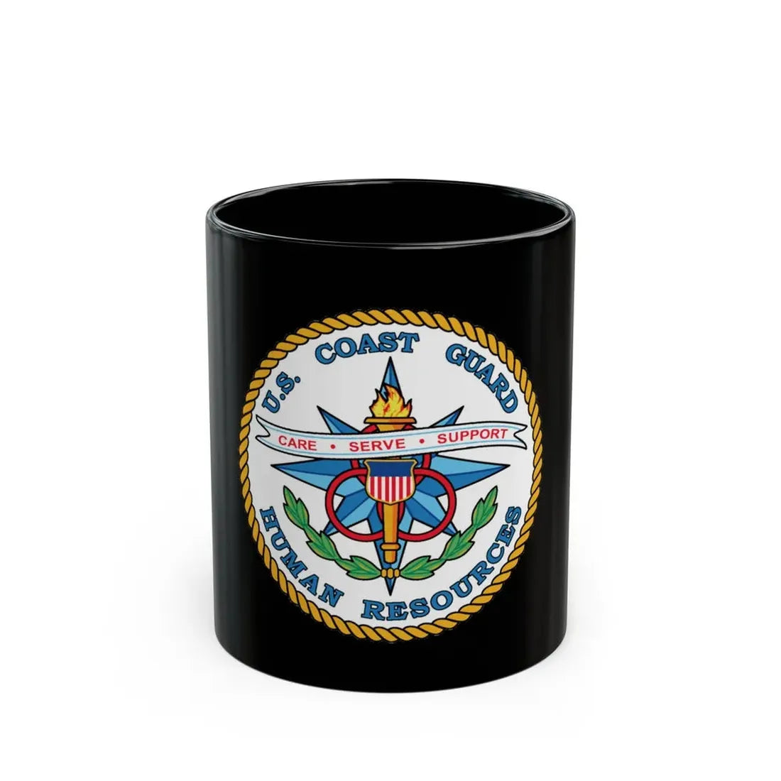 USCG Human Resources (U.S. Coast Guard) Black Coffee Mug 11oz - Go Mug Yourself
