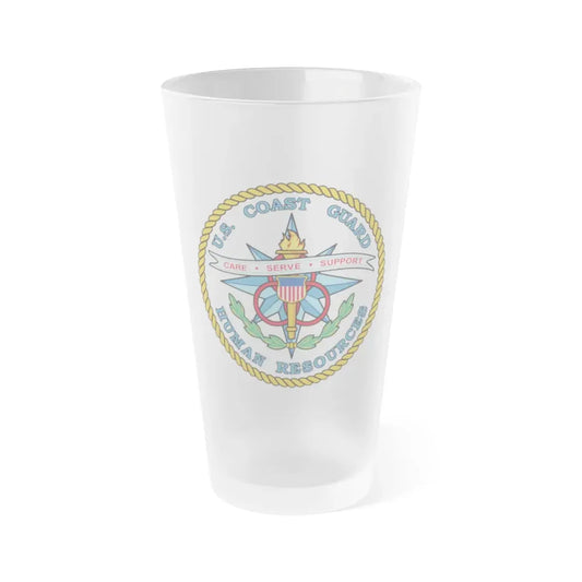 USCG Human Resources (U.S. Coast Guard) Frosted Pint Glass 16oz Default Title - Go Mug Yourself