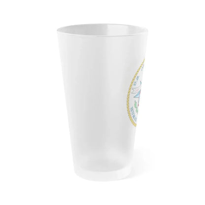 USCG Human Resources (U.S. Coast Guard) Frosted Pint Glass 16oz - Go Mug Yourself