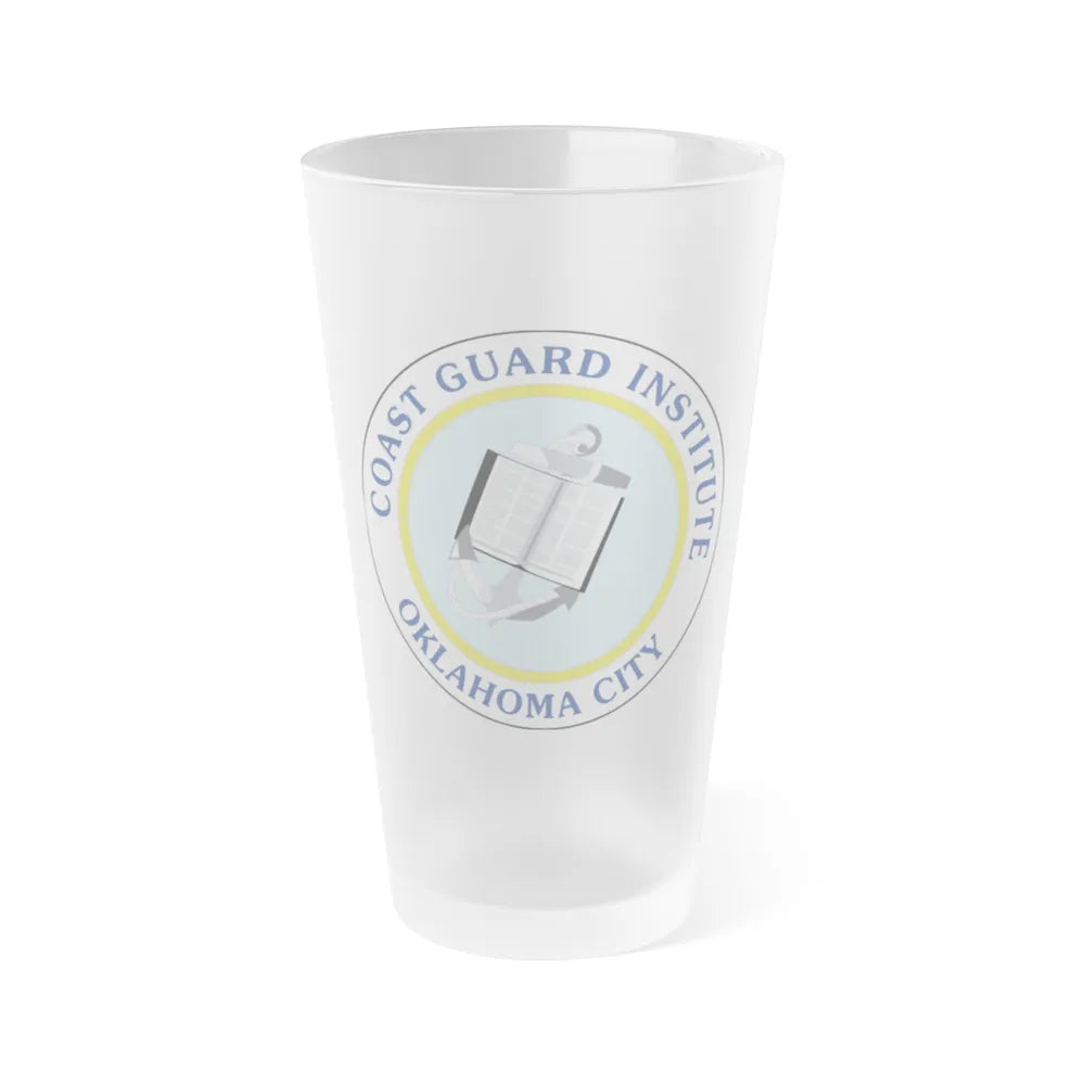 USCG Institute Oklahoma City 2 (U.S. Coast Guard) Frosted Pint Glass 16oz-Go Mug Yourself