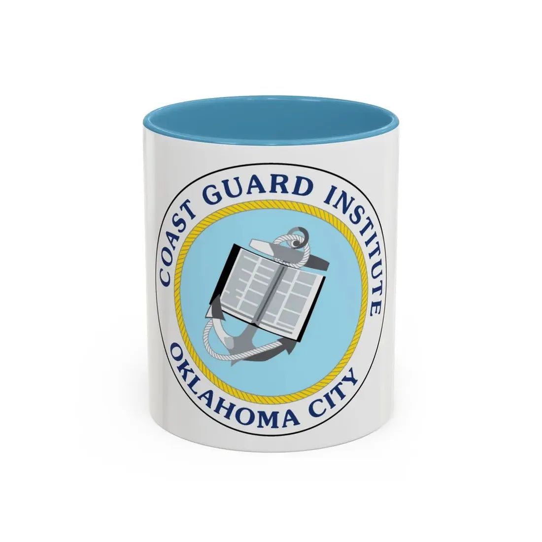 USCG Institute Oklahoma City 2 (U.S. Coast Guard) Accent Coffee Mug 11oz Light Blue - Go Mug Yourself