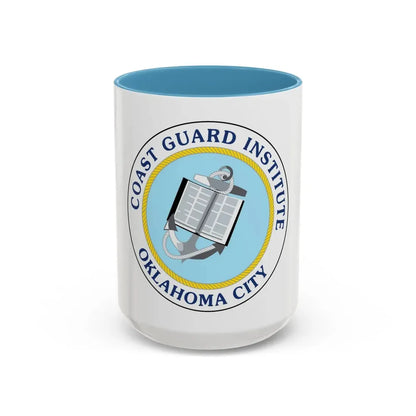 USCG Institute Oklahoma City 2 (U.S. Coast Guard) Accent Coffee Mug 15oz Light Blue - Go Mug Yourself