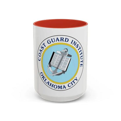 USCG Institute Oklahoma City 2 (U.S. Coast Guard) Accent Coffee Mug 15oz Red - Go Mug Yourself