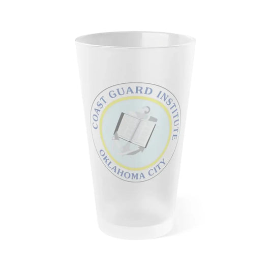 USCG Institute Oklahoma City 2 (U.S. Coast Guard) Frosted Pint Glass 16oz Default Title - Go Mug Yourself