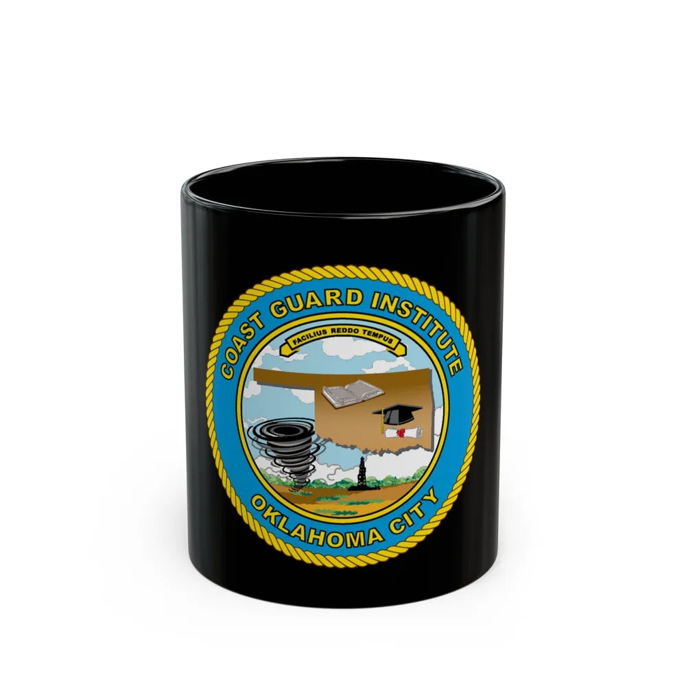 USCG Institute Oklahoma City (U.S. Coast Guard) Black Coffee Mug-11oz-Go Mug Yourself