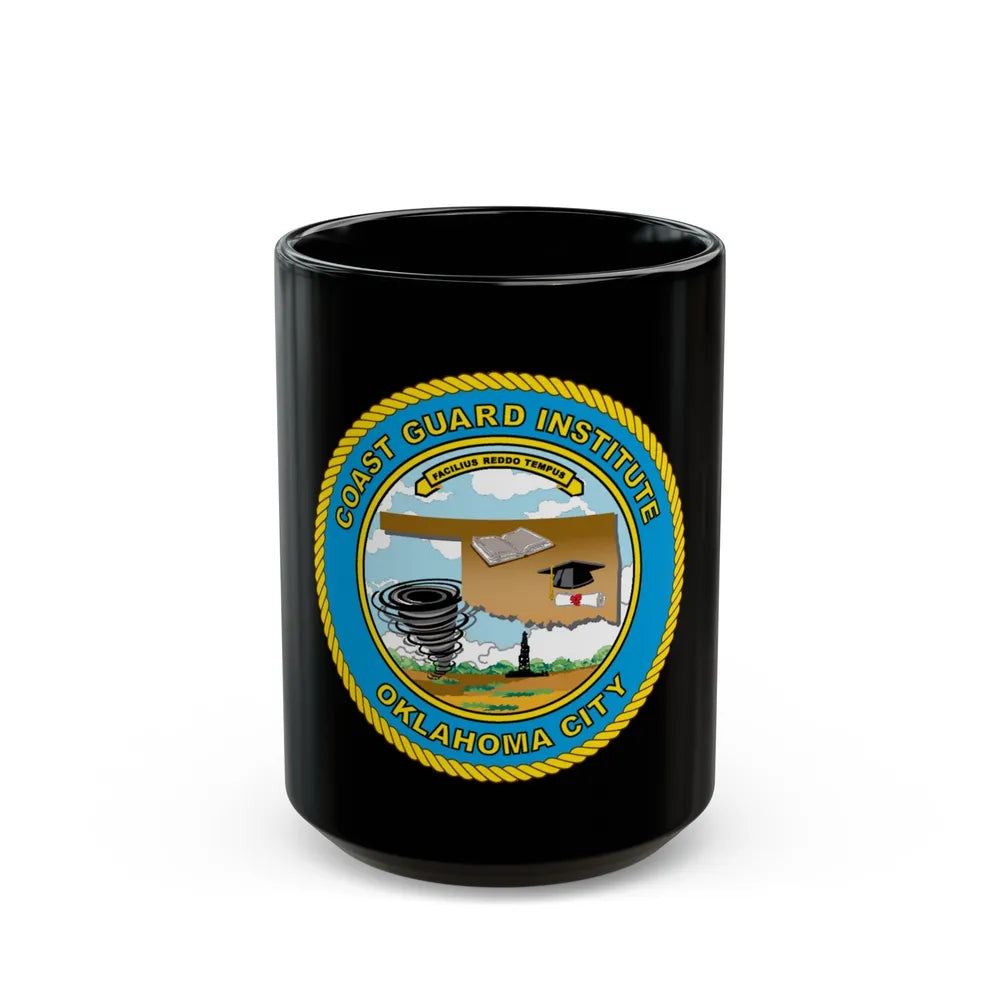 USCG Institute Oklahoma City (U.S. Coast Guard) Black Coffee Mug-15oz-Go Mug Yourself