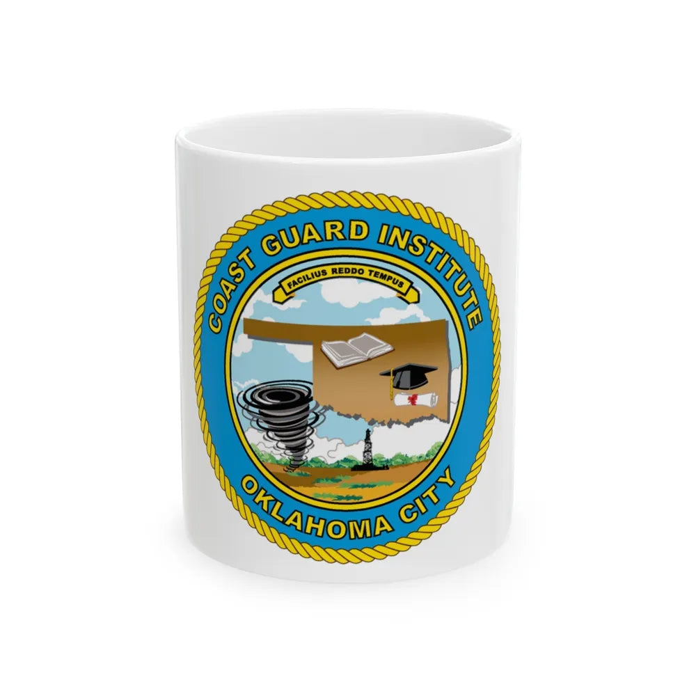 USCG Institute Oklahoma City (U.S. Coast Guard) White Coffee Mug-11oz-Go Mug Yourself