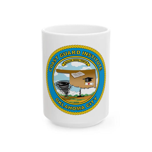 USCG Institute Oklahoma City (U.S. Coast Guard) White Coffee Mug-15oz-Go Mug Yourself