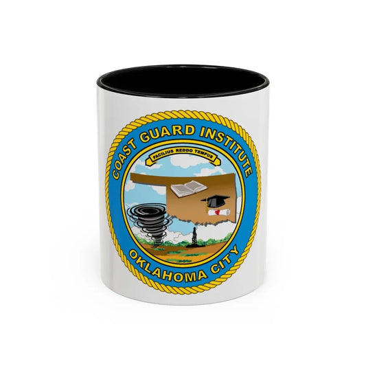USCG Institute Oklahoma City (U.S. Coast Guard) Accent Coffee Mug 11oz Black - Go Mug Yourself