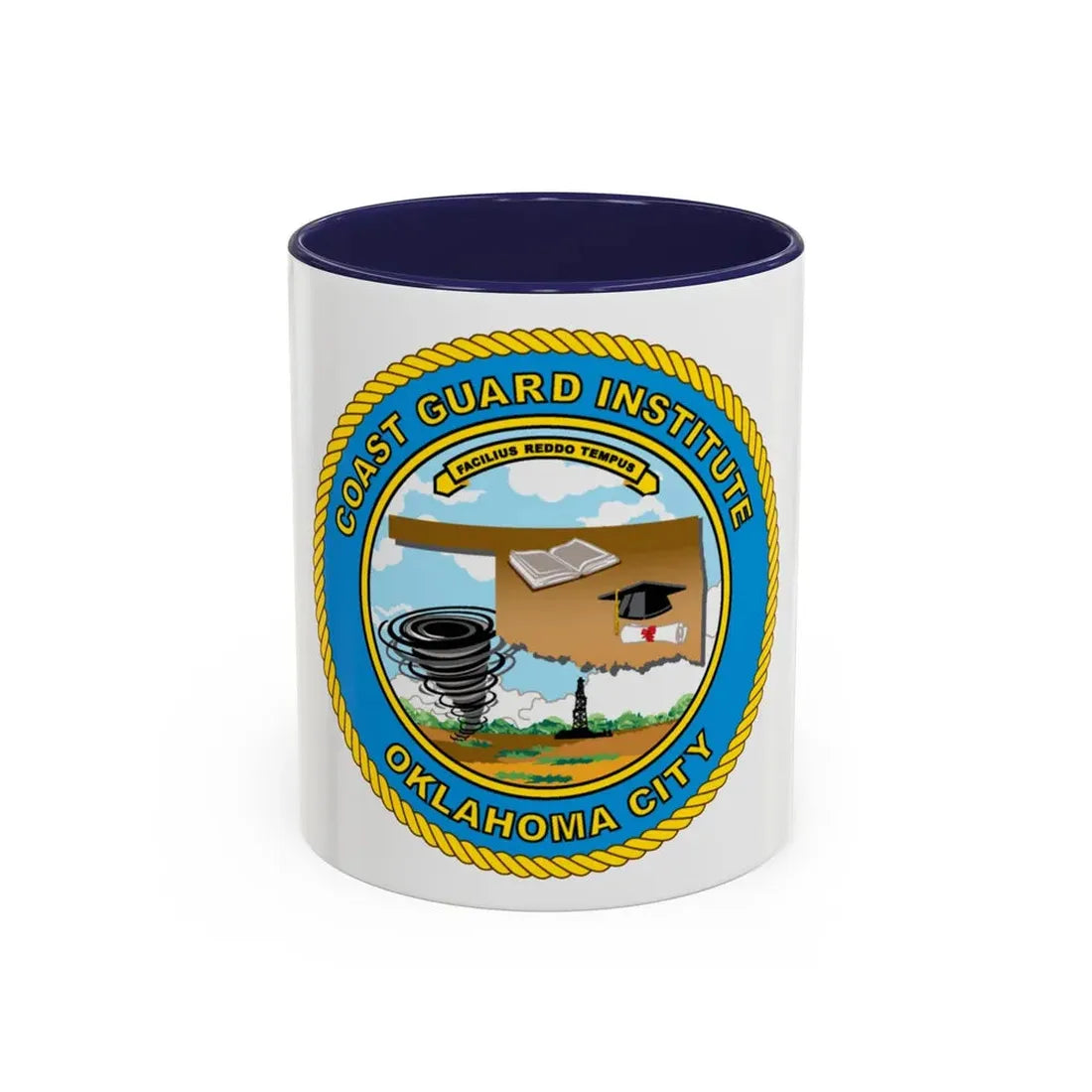USCG Institute Oklahoma City (U.S. Coast Guard) Accent Coffee Mug 11oz Navy - Go Mug Yourself