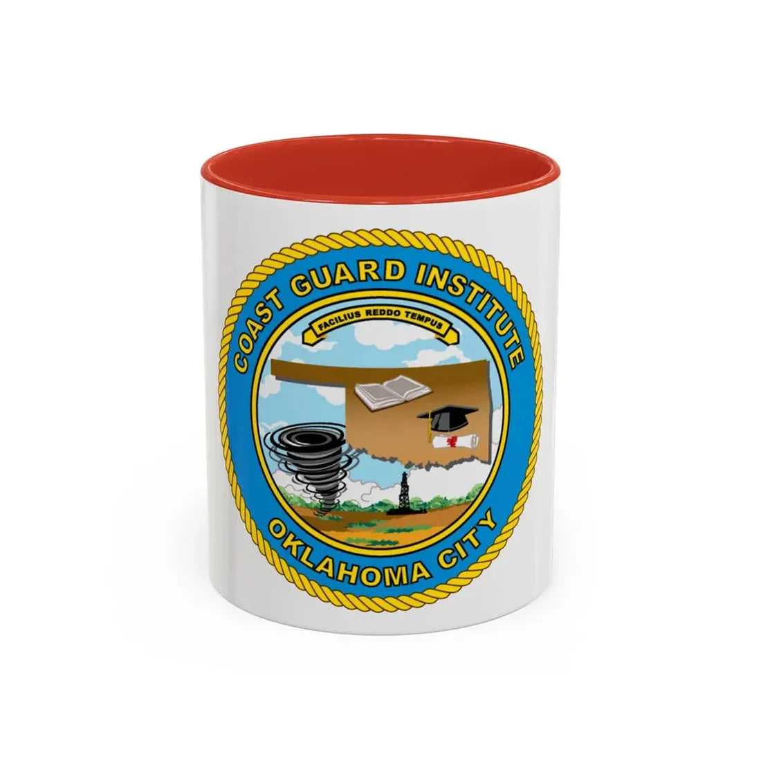 USCG Institute Oklahoma City (U.S. Coast Guard) Accent Coffee Mug 11oz Red - Go Mug Yourself
