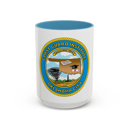 USCG Institute Oklahoma City (U.S. Coast Guard) Accent Coffee Mug 15oz Light Blue - Go Mug Yourself