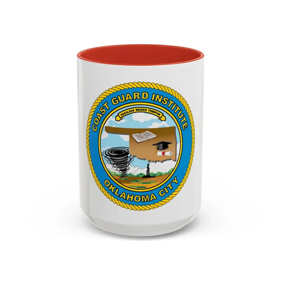USCG Institute Oklahoma City (U.S. Coast Guard) Accent Coffee Mug 15oz Red - Go Mug Yourself