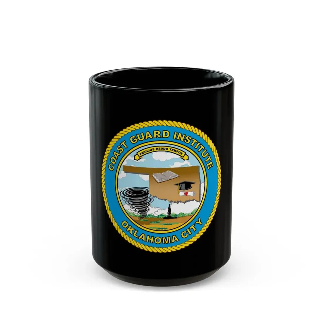 USCG Institute Oklahoma City (U.S. Coast Guard) Black Coffee Mug 15oz - Go Mug Yourself