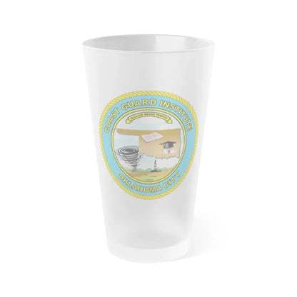 USCG Institute Oklahoma City (U.S. Coast Guard) Frosted Pint Glass 16oz Default Title - Go Mug Yourself