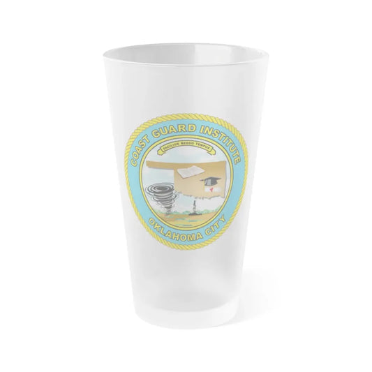 USCG Institute Oklahoma City (U.S. Coast Guard) Frosted Pint Glass 16oz Default Title - Go Mug Yourself
