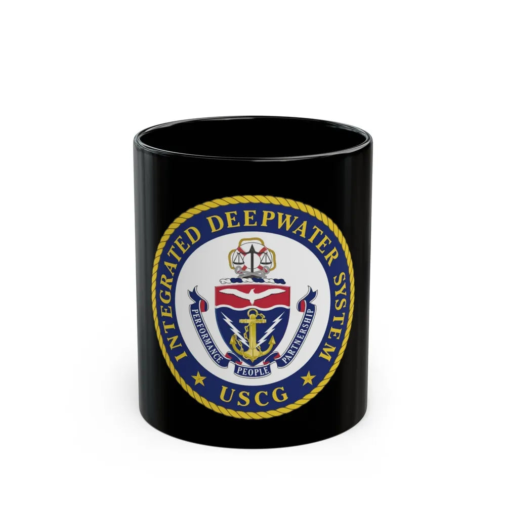 USCG Integrated Deepwater System (U.S. Coast Guard) Black Coffee Mug-11oz-Go Mug Yourself