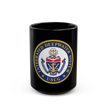 USCG Integrated Deepwater System (U.S. Coast Guard) Black Coffee Mug-15oz-Go Mug Yourself