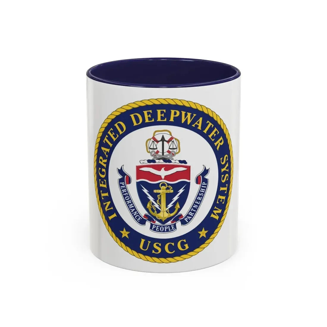 USCG Integrated Deepwater System (U.S. Coast Guard) Accent Coffee Mug 11oz Navy - Go Mug Yourself