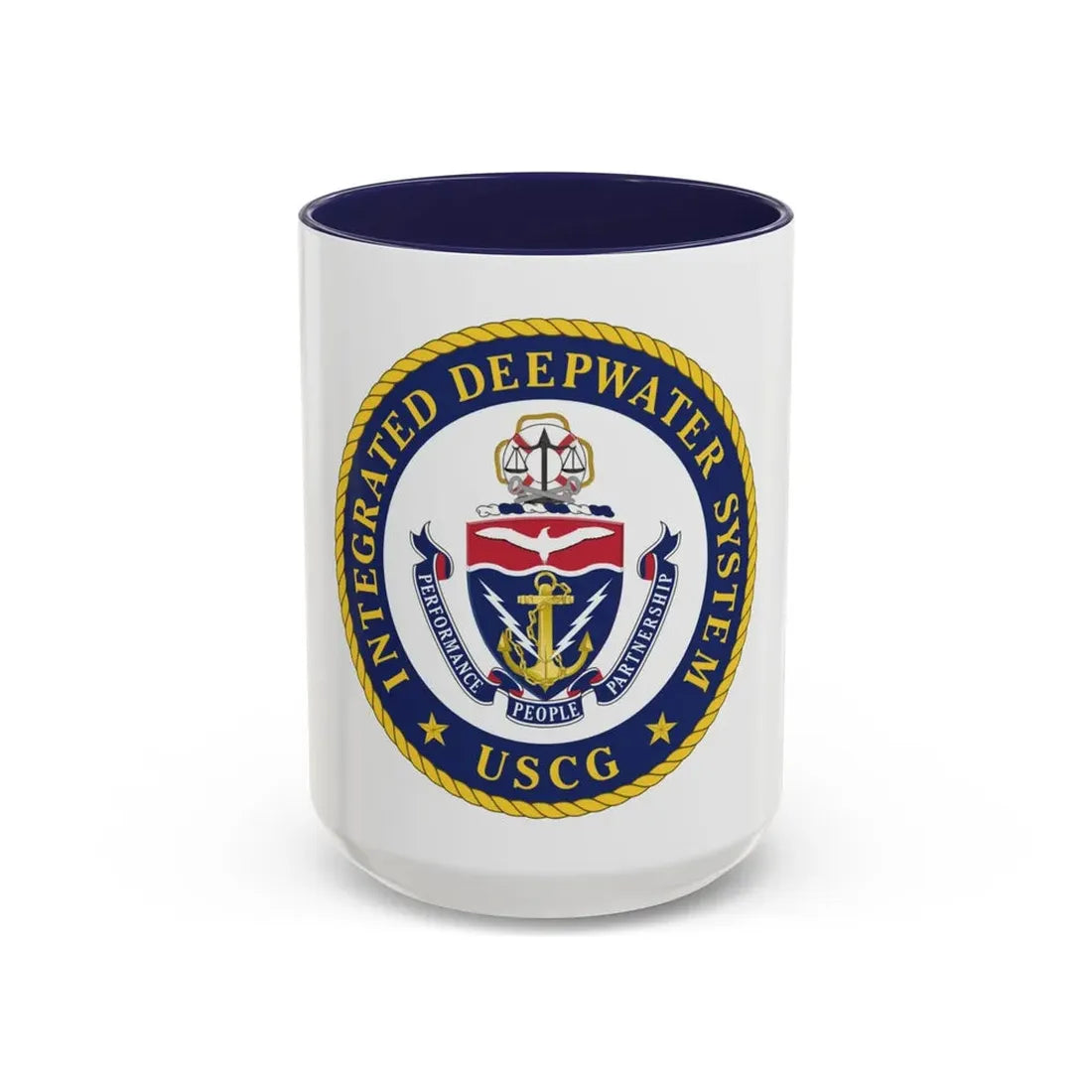 USCG Integrated Deepwater System (U.S. Coast Guard) Accent Coffee Mug 15oz Navy - Go Mug Yourself