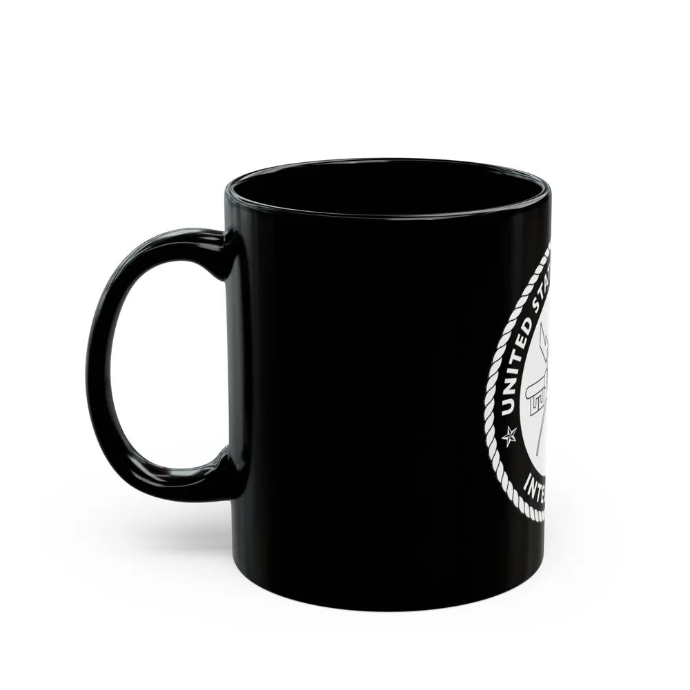 USCG Intelligence 1 color (U.S. Coast Guard) Black Coffee Mug-Go Mug Yourself