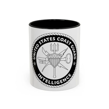 USCG Intelligence 1 color (U.S. Coast Guard) Accent Coffee Mug 11oz Black - Go Mug Yourself