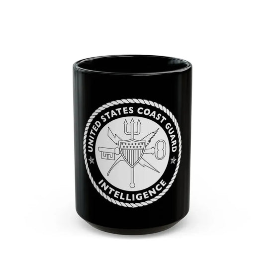 USCG Intelligence 1 color (U.S. Coast Guard) Black Coffee Mug 15oz - Go Mug Yourself
