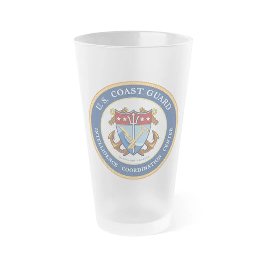 USCG Intelligence Coordination Center (U.S. Coast Guard) Frosted Pint Glass 16oz-Go Mug Yourself