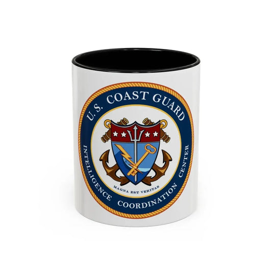 USCG Intelligence Coordination Center (U.S. Coast Guard) Accent Coffee Mug 11oz Black - Go Mug Yourself