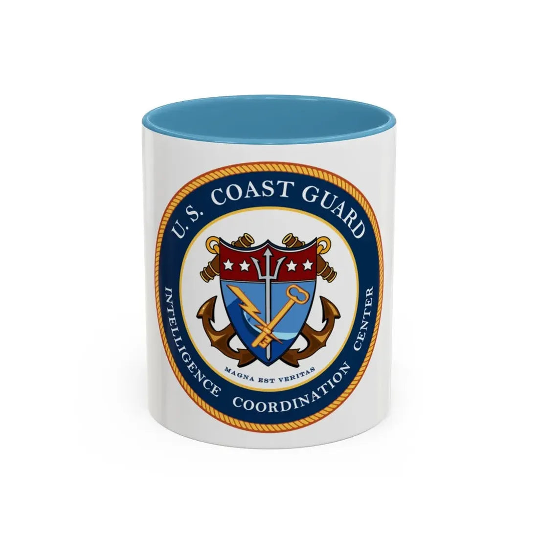 USCG Intelligence Coordination Center (U.S. Coast Guard) Accent Coffee Mug 11oz Light Blue - Go Mug Yourself