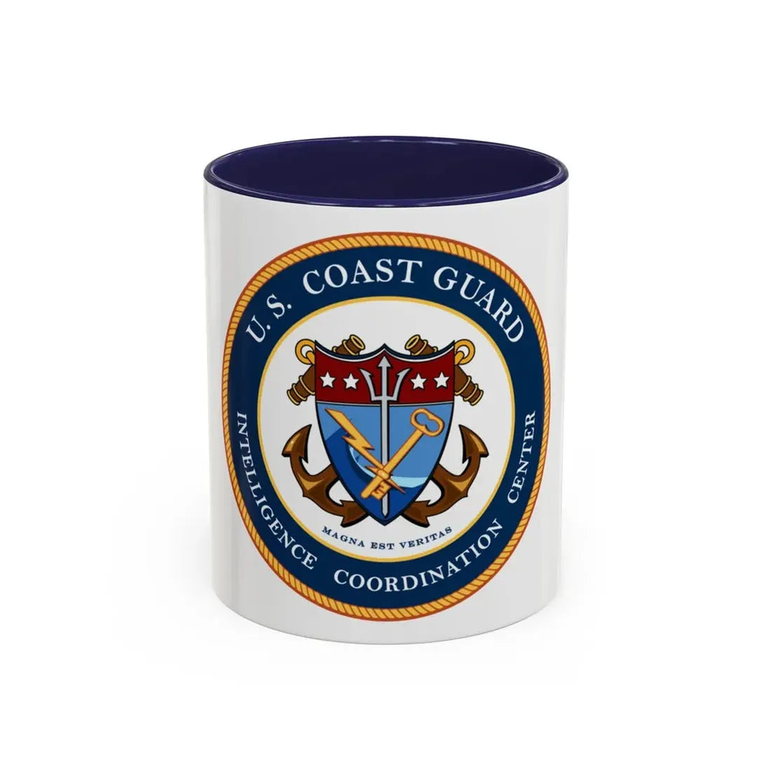 USCG Intelligence Coordination Center (U.S. Coast Guard) Accent Coffee Mug 11oz Navy - Go Mug Yourself