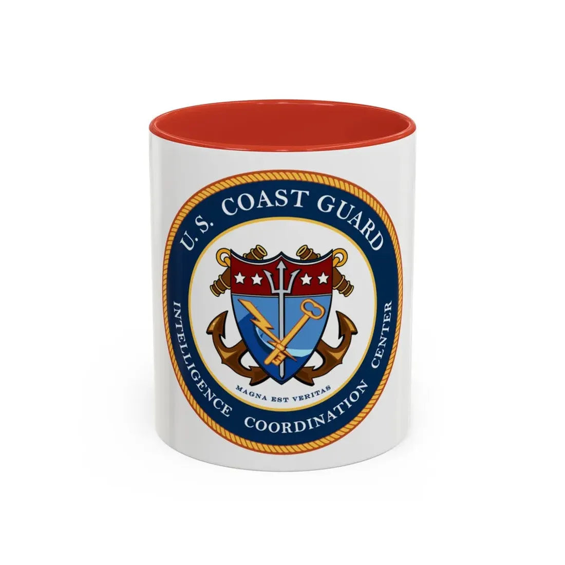 USCG Intelligence Coordination Center (U.S. Coast Guard) Accent Coffee Mug 11oz Red - Go Mug Yourself