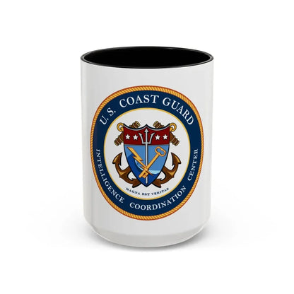 USCG Intelligence Coordination Center (U.S. Coast Guard) Accent Coffee Mug 15oz Black - Go Mug Yourself
