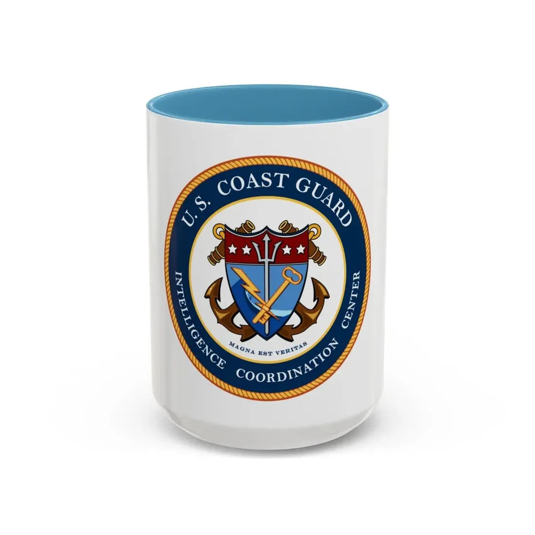 USCG Intelligence Coordination Center (U.S. Coast Guard) Accent Coffee Mug 15oz Light Blue - Go Mug Yourself
