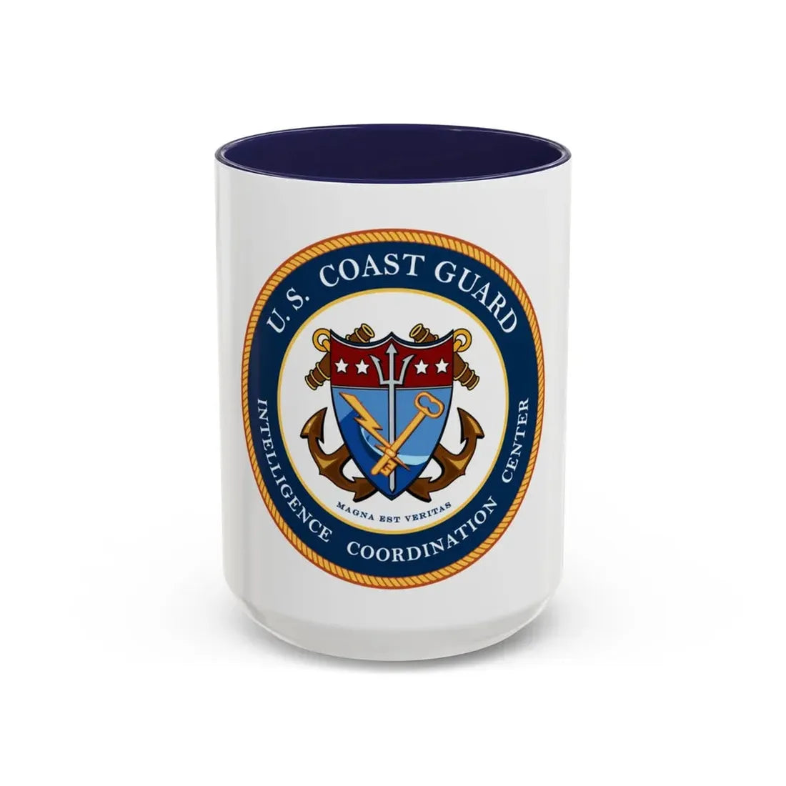 USCG Intelligence Coordination Center (U.S. Coast Guard) Accent Coffee Mug 15oz Navy - Go Mug Yourself