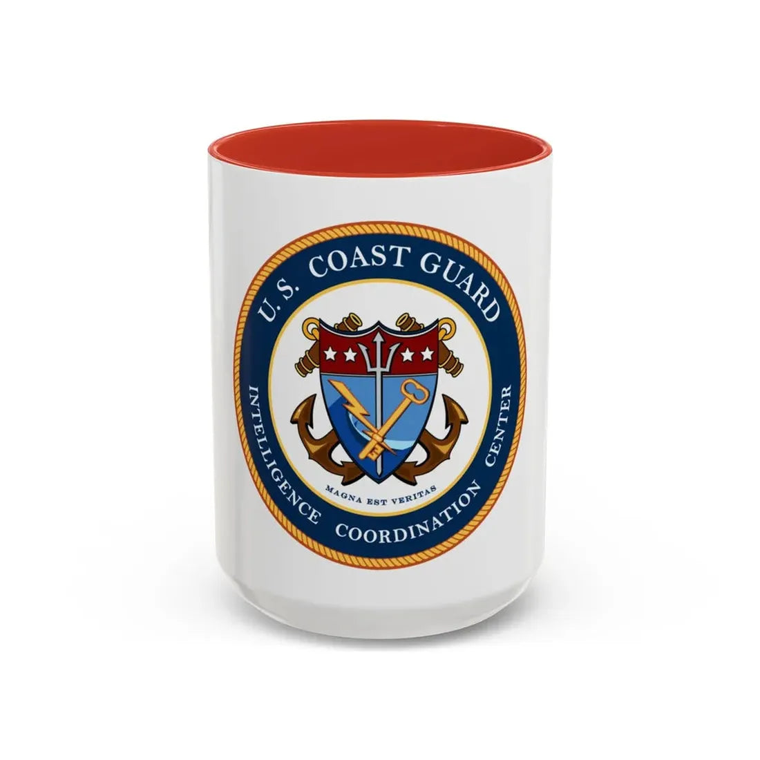 USCG Intelligence Coordination Center (U.S. Coast Guard) Accent Coffee Mug 15oz Red - Go Mug Yourself