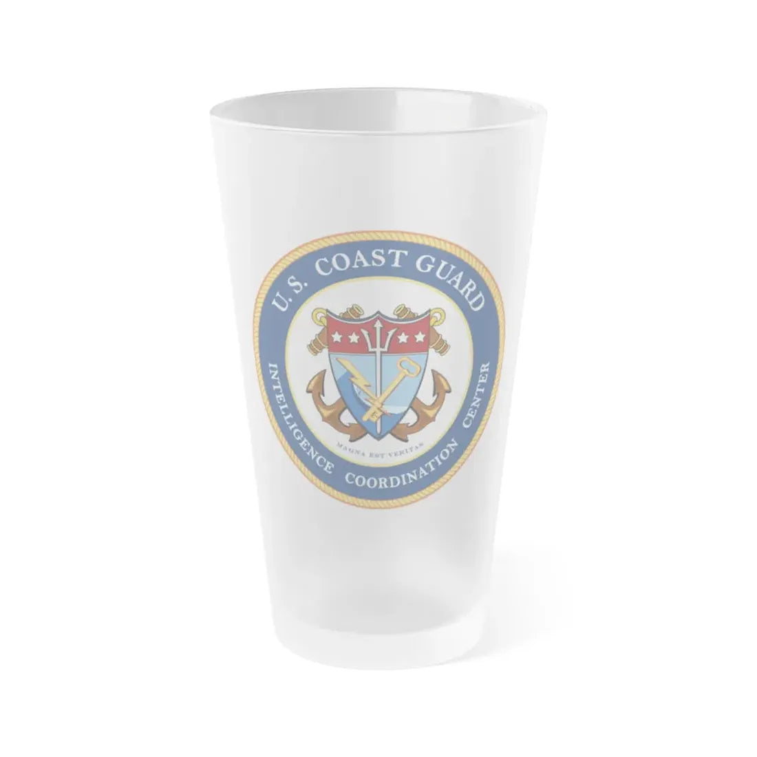 USCG Intelligence Coordination Center (U.S. Coast Guard) Frosted Pint Glass 16oz Default Title - Go Mug Yourself