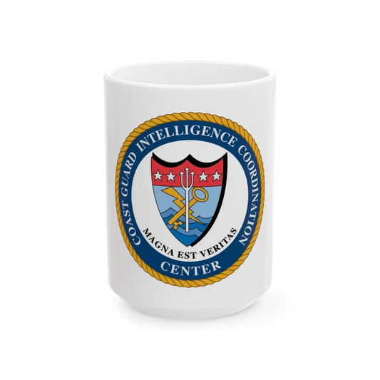 USCG Intelligence Coordination Ctr (U.S. Coast Guard) White Coffee Mug-15oz-Go Mug Yourself