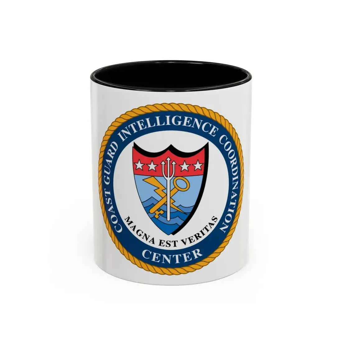 USCG Intelligence Coordination Ctr (U.S. Coast Guard) Accent Coffee Mug 11oz Black - Go Mug Yourself