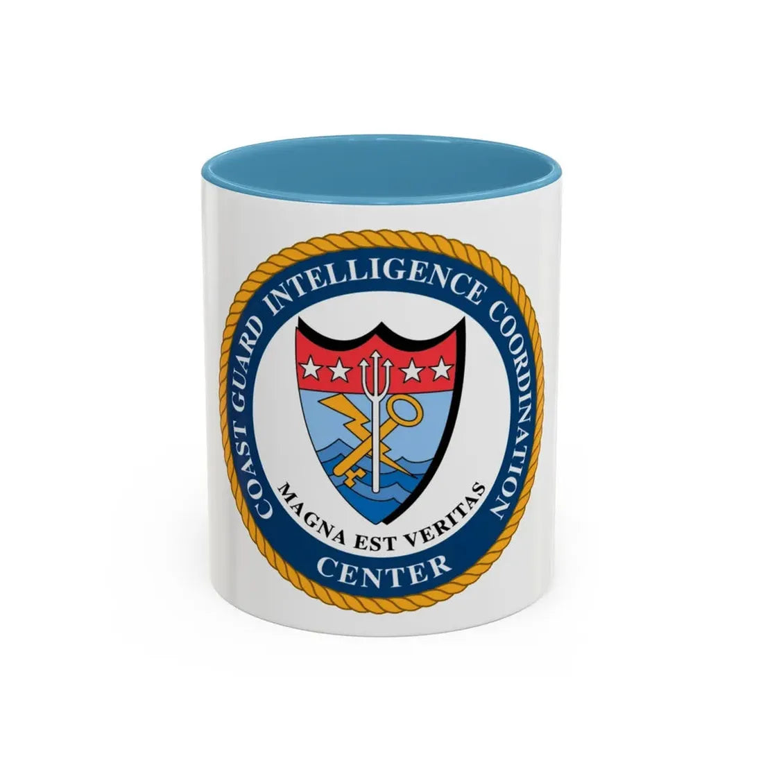 USCG Intelligence Coordination Ctr (U.S. Coast Guard) Accent Coffee Mug 11oz Light Blue - Go Mug Yourself