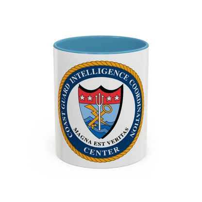 USCG Intelligence Coordination Ctr (U.S. Coast Guard) Accent Coffee Mug 11oz Light Blue - Go Mug Yourself