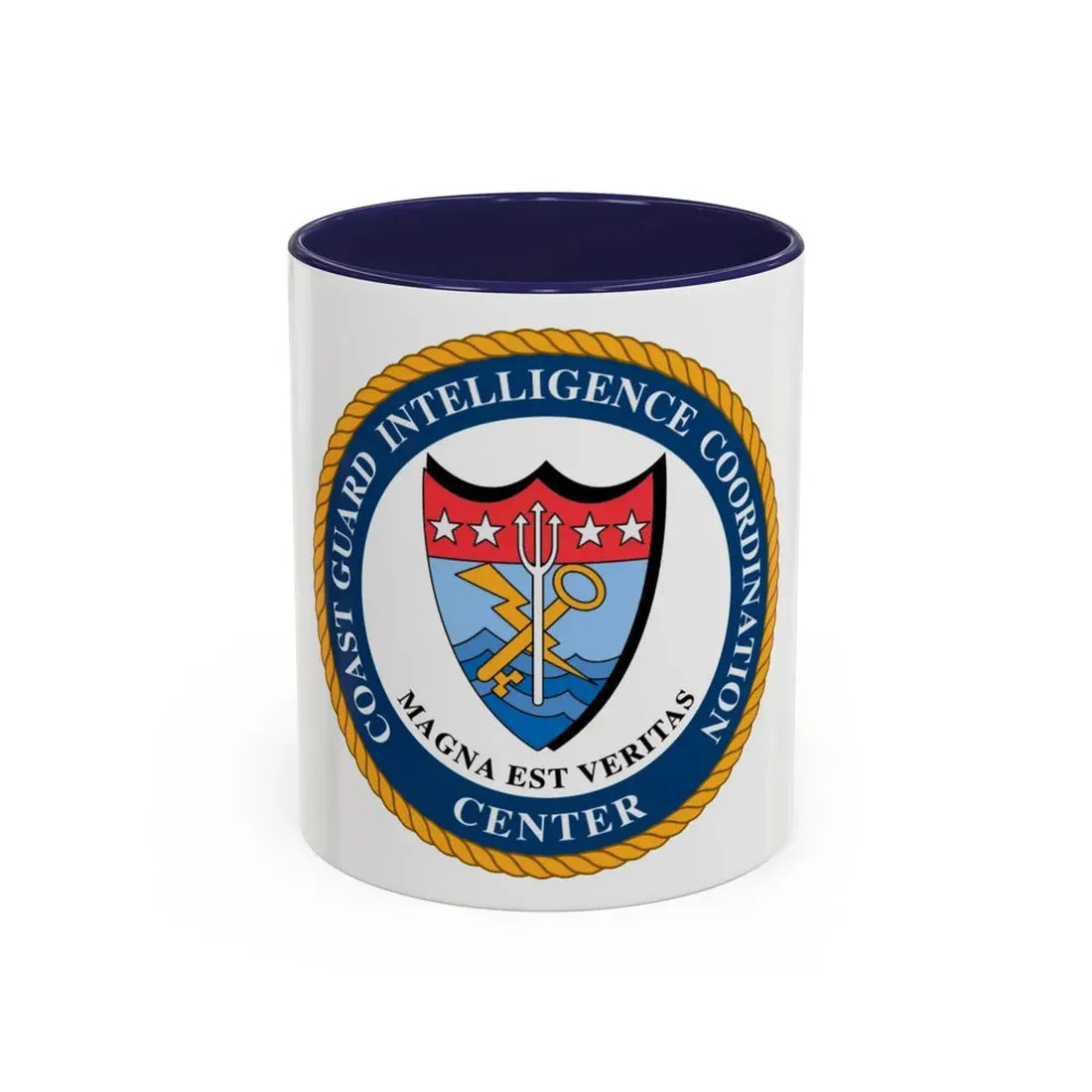 USCG Intelligence Coordination Ctr (U.S. Coast Guard) Accent Coffee Mug 11oz Navy - Go Mug Yourself