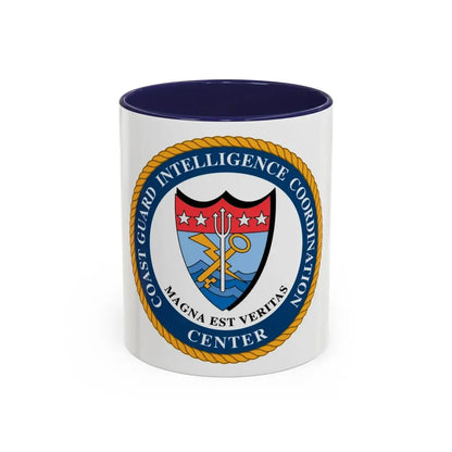 USCG Intelligence Coordination Ctr (U.S. Coast Guard) Accent Coffee Mug 11oz Navy - Go Mug Yourself