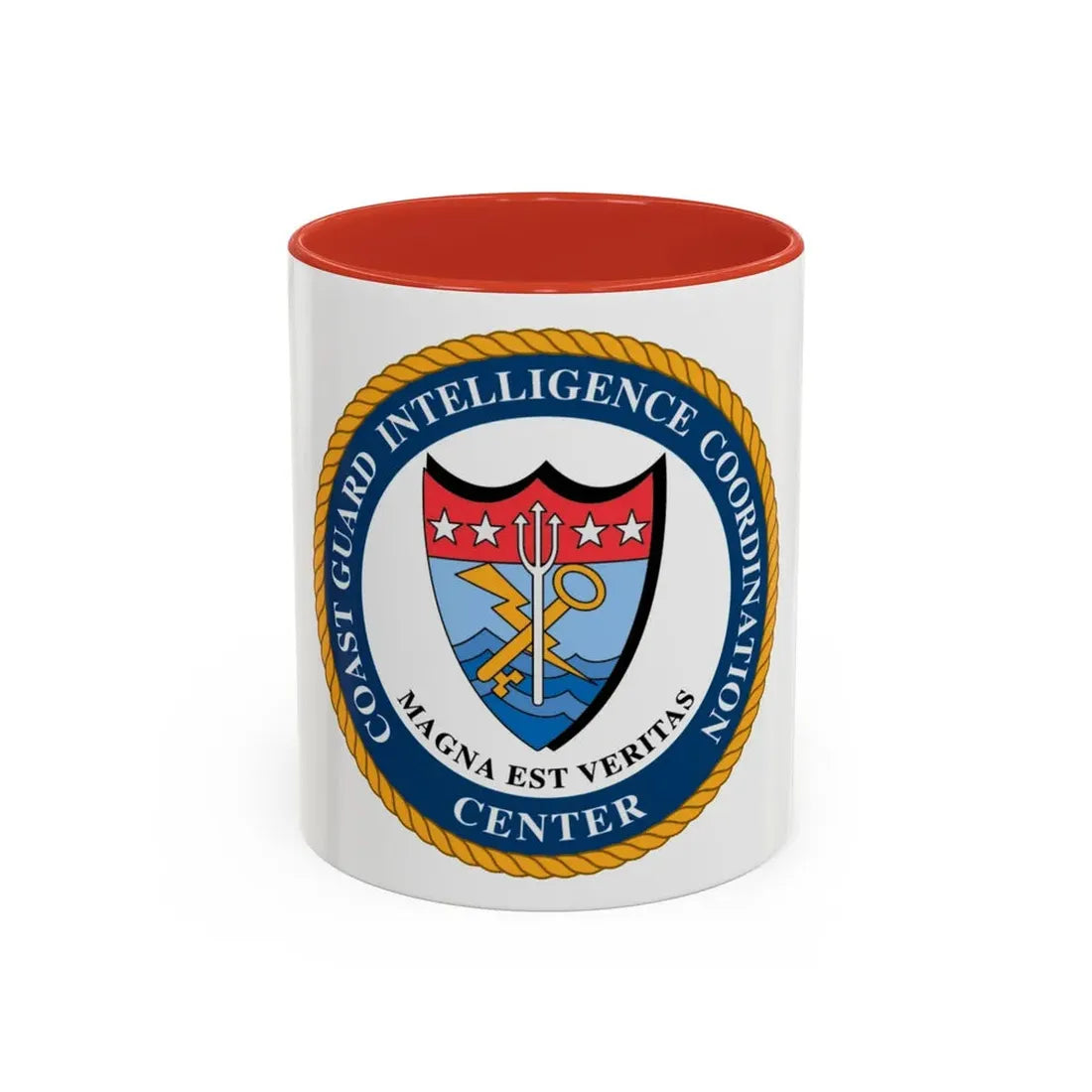 USCG Intelligence Coordination Ctr (U.S. Coast Guard) Accent Coffee Mug 11oz Red - Go Mug Yourself